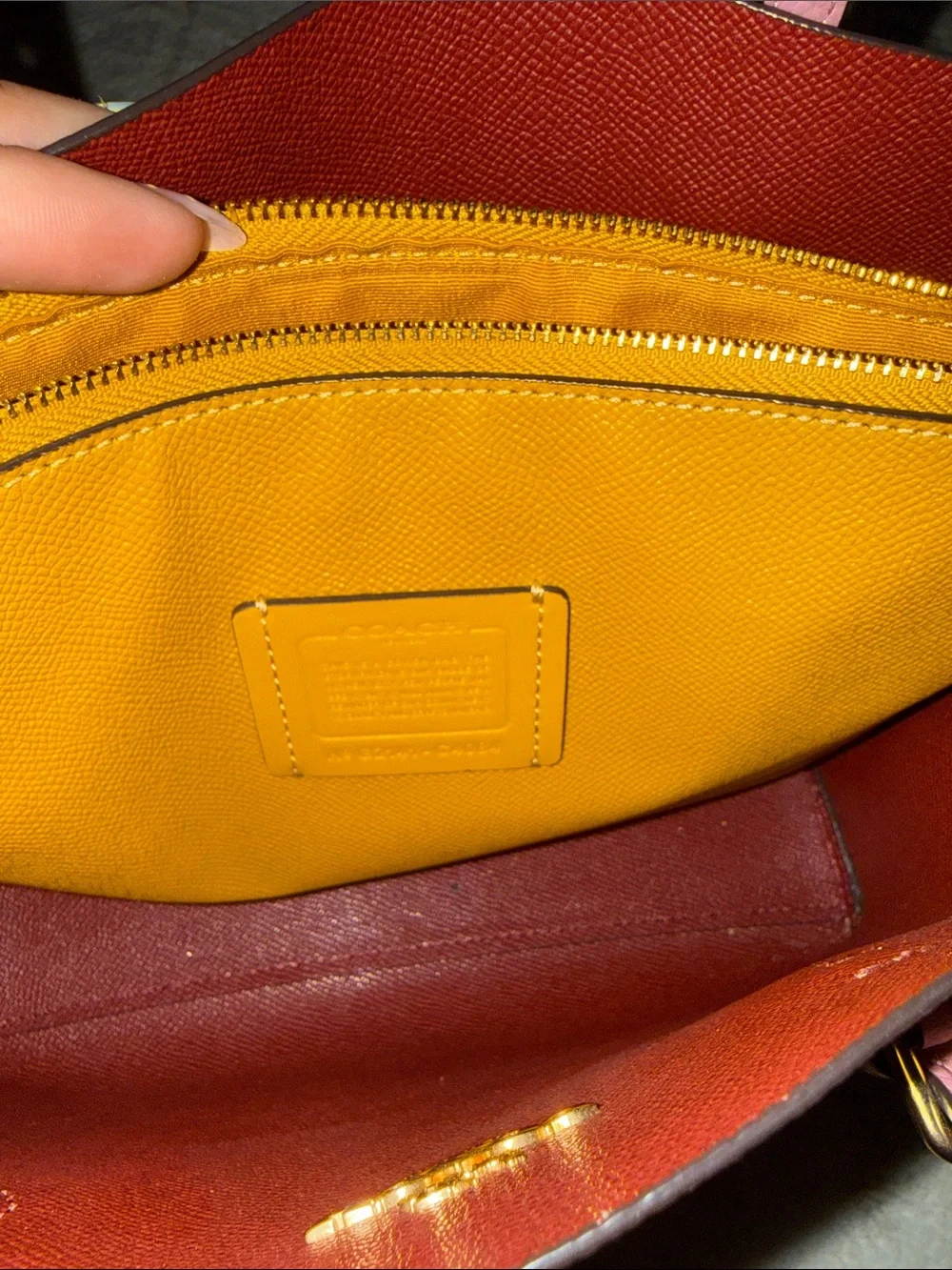 Authentic Coach Mauve Pink Pebbled Leather Satchel with Gold Hardware